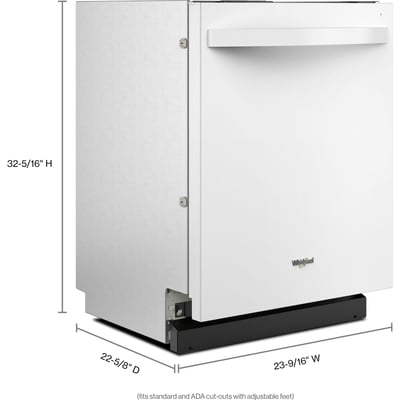 Whirlpool 5 Cycle Dishwasher with Hidden Controls