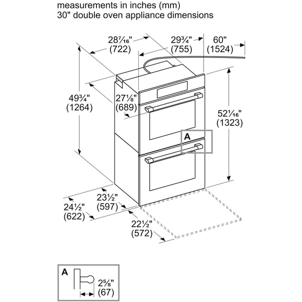 Thermador 30 inch Double Wall Oven with Convection