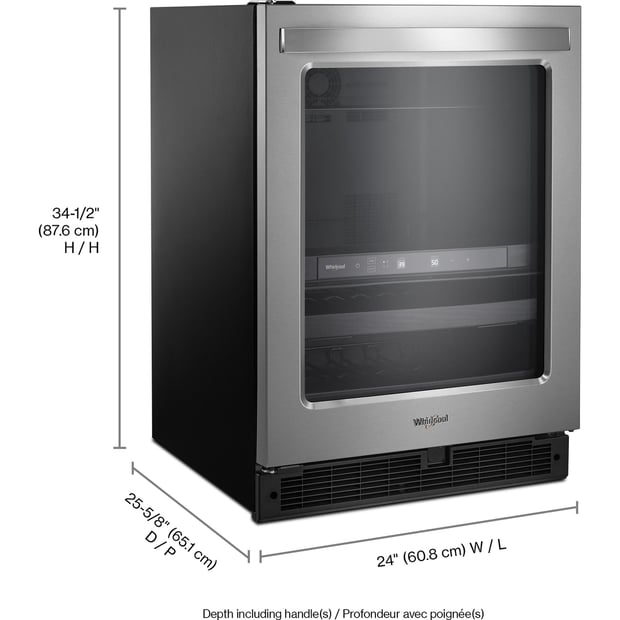 Whirlpool Freestanding or Built-in 24 inch 5.2 cu.ft. Beverage Centre