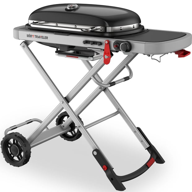 Weber Traveler RV Portable 1 Burner Liquid Propane BBQ Grill