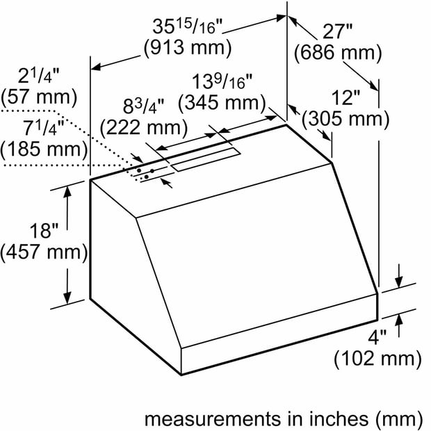 Thermador 36 inch Wall-Mount Hoodfan