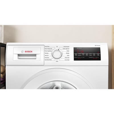 Bosch White 300 Series 2.2 cu.ft. Stackable Front Load Washer and 4.0 cu.ft. Stackable Condensation Dryer