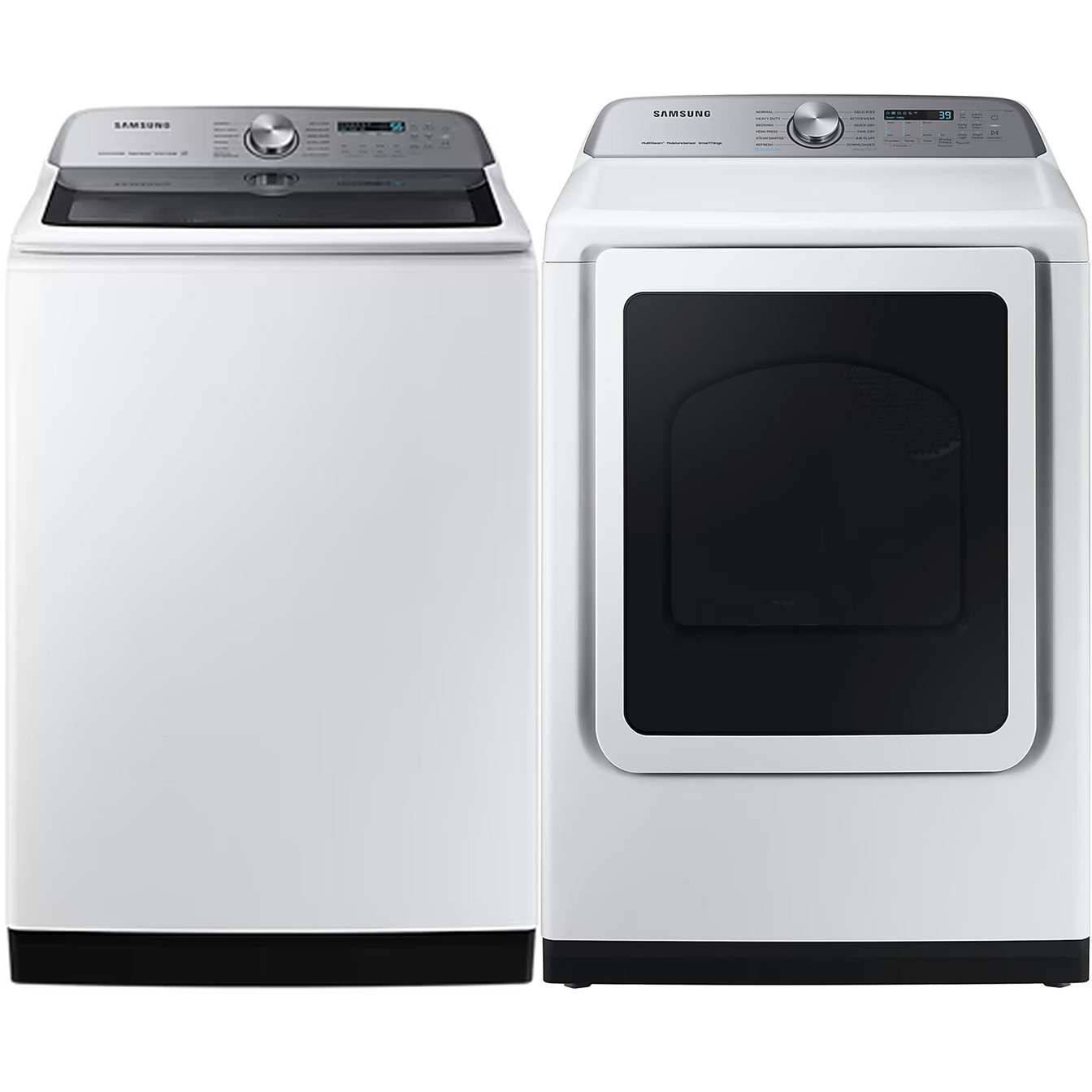 Samsung 6.0 cu. ft. Top-Load Washer and 7.4 cu. ft. Electric Steam Dryer