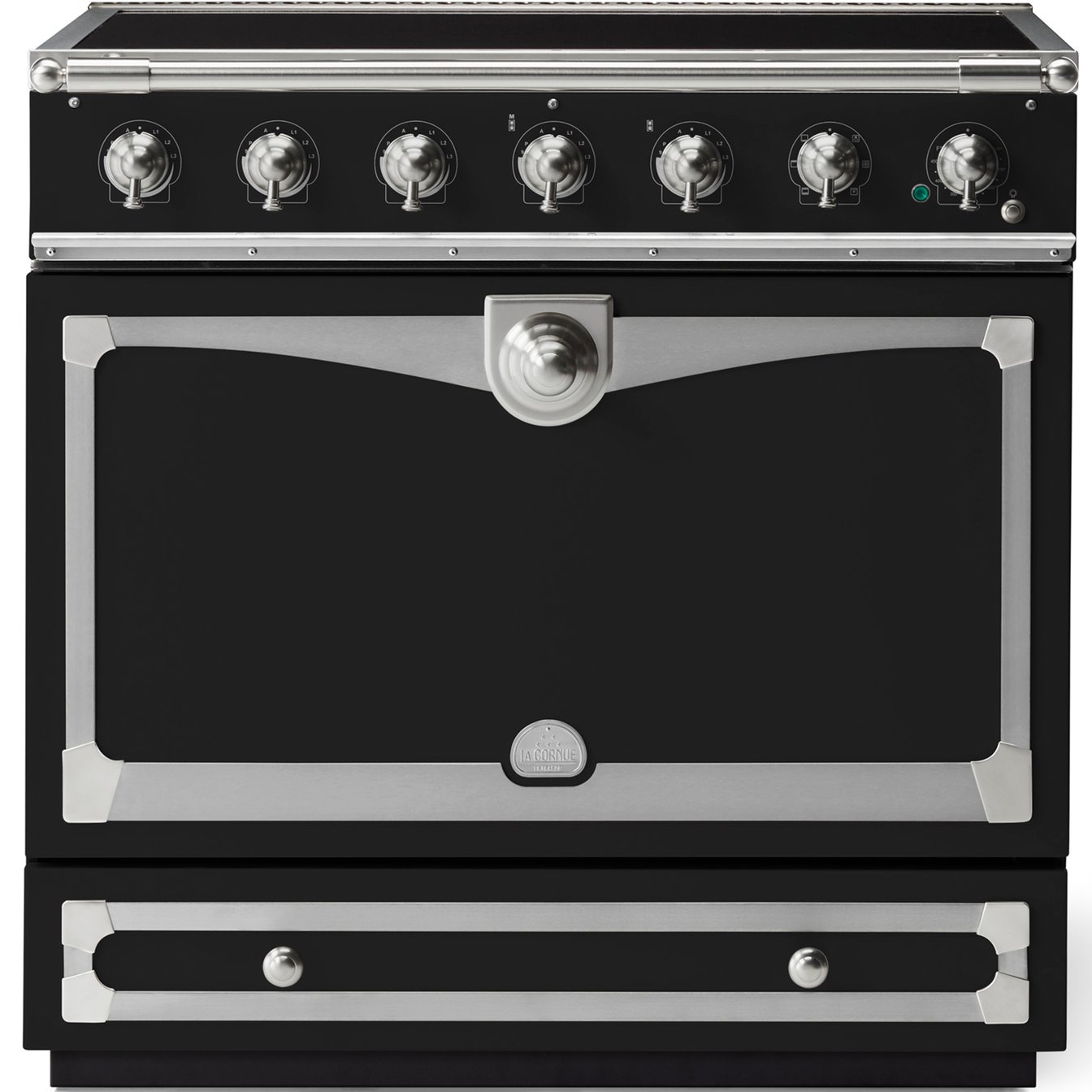 La Cornue 35 inch Single Oven Induction Range with Satin Chrome Detail