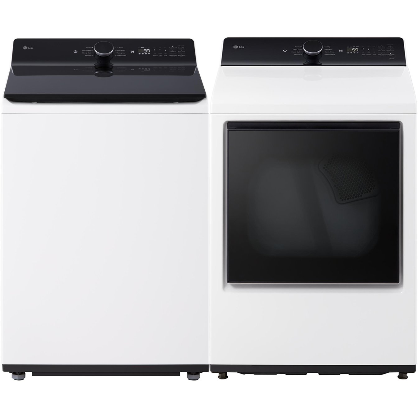 LG 6.1 cu.ft Top Load Washer and 7.3 cu.ft Front Load Vented Dryer