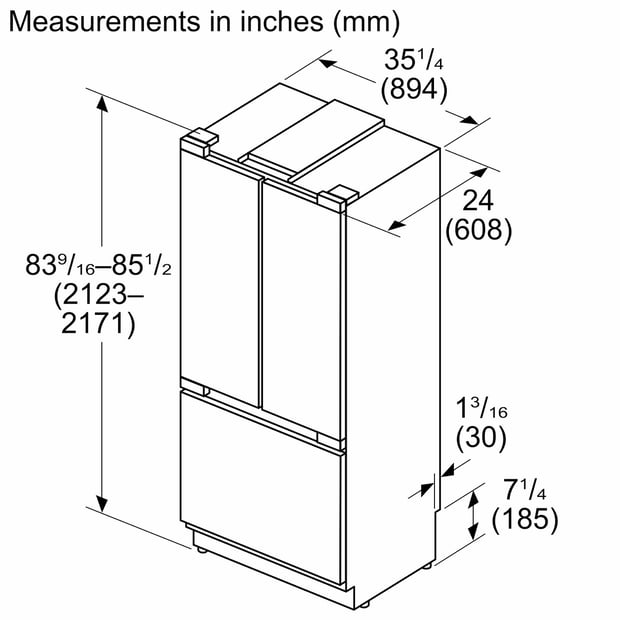 Bosch Benchmark<sup>®</sup> 20.1 cu.ft. Built-In French-Door RefrigeratorBosch Benchmark<sup>®</sup> 20.1 cu.ft. Built-In French-Door Refrigerator
