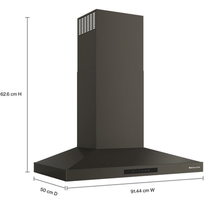 KitchenAid 36 inch 400 CFM Wall-Mount Chimney Hoodfan