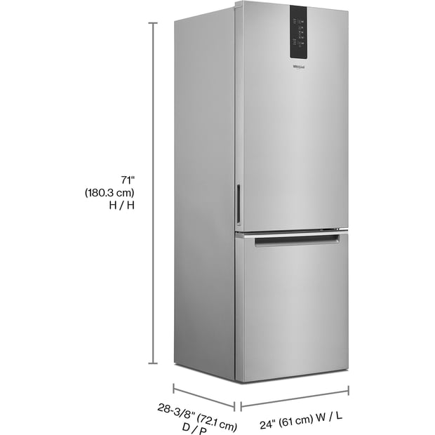 Whirlpool 12.9 cu.ft. Counter-Depth Bottom-Freezer Refrigerator