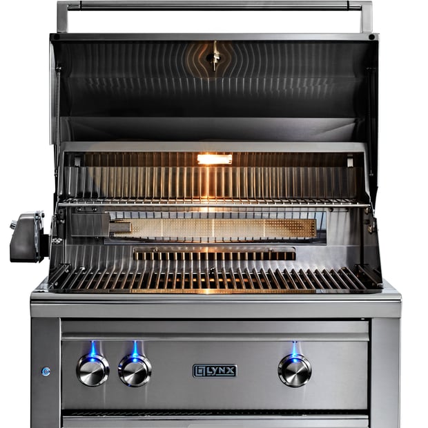 Lynx Professional Built-in 3 Burner Natural Gas BBQ Grill with Trident Infrared, Ceramic Burner and Rotisserie
