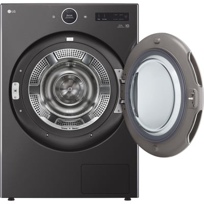 LG White 5.8 cu.ft. Front Load Steam Washer and 7.8 cu.ft. Heat Pump Dryer