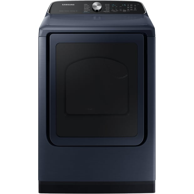 Samsung Navy Steel 6.2 cu.ft. Top-Load Washer and 7.4 cu.ft. Steam Vented Dryer