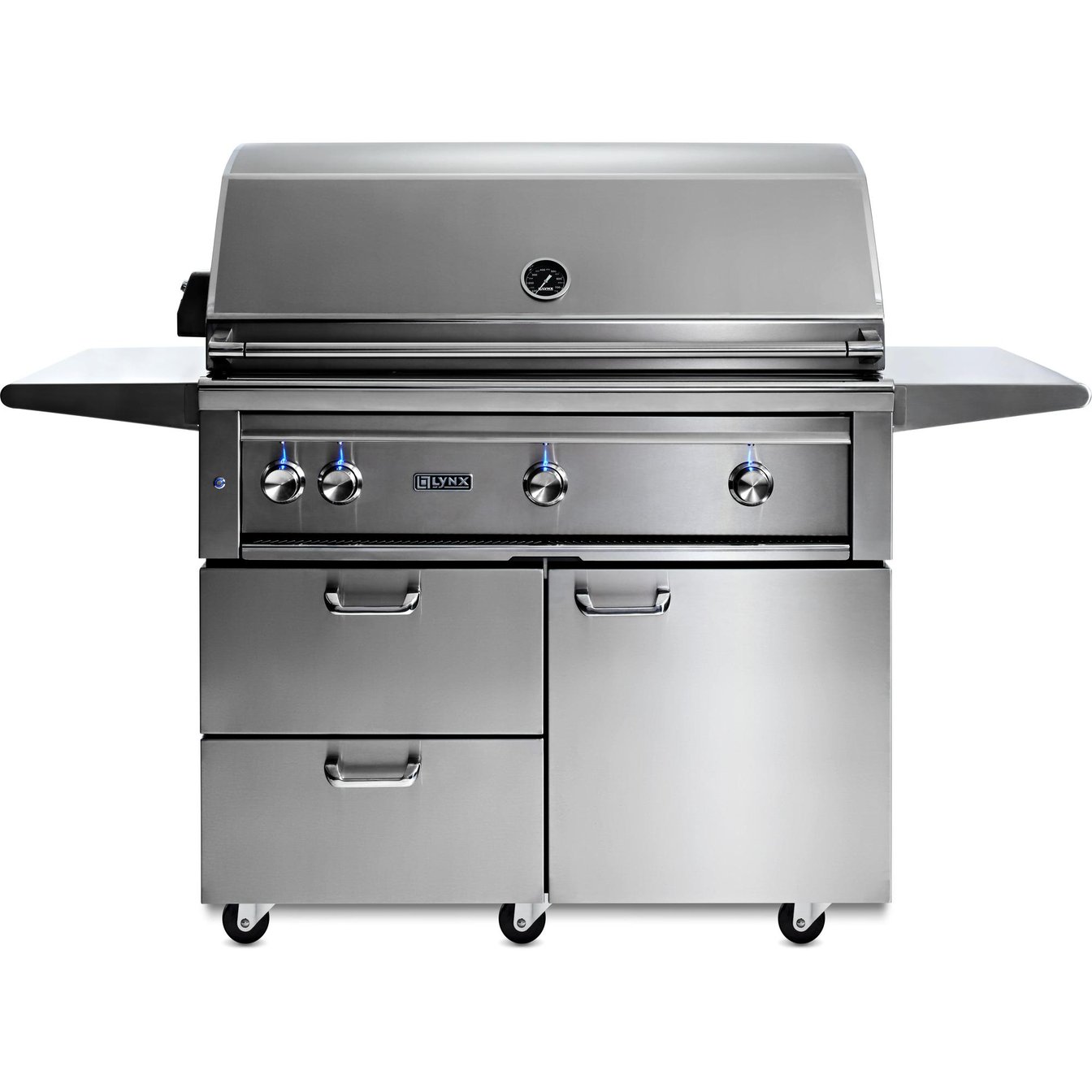 Lynx Professional Freestanding 4 Burner Liquid Propane BBQ Grill with Trident Infrared, Ceramin Burner and Rotisserie