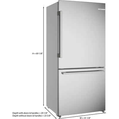 Bosch 100 Series 17.2 cu.ft. Counter-Depth Bottom-Freezer Refrigerator