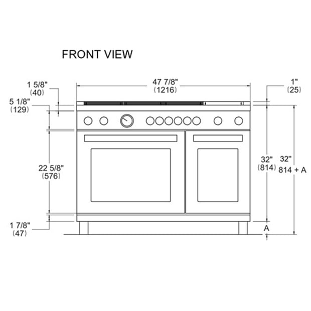Bertazzoni 48 inch Double Oven Dual Fuel Range