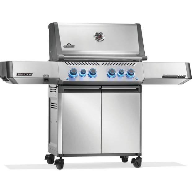 Napoleon Prestige 500 Freestanding 6 Burner Natural Gas BBQ Grill with Infrared Side and Rear Burner