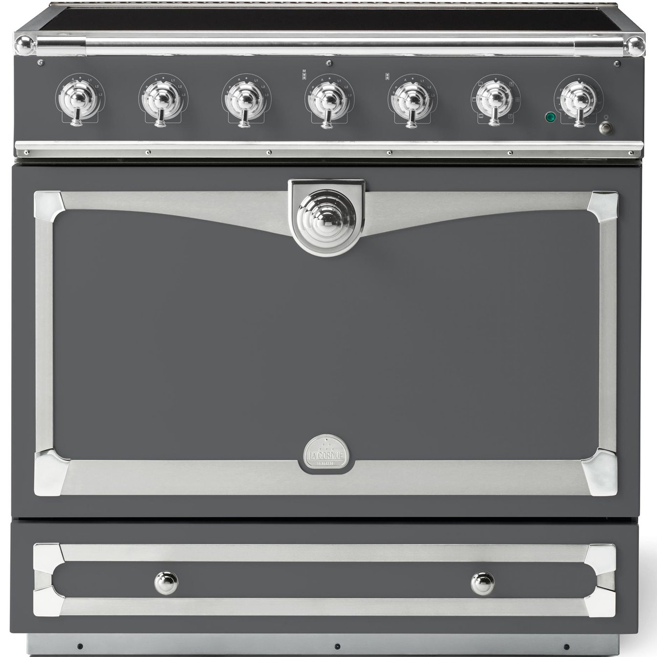 La Cornue 35 inch Single Oven Induction Range with Polished Chrome Detail