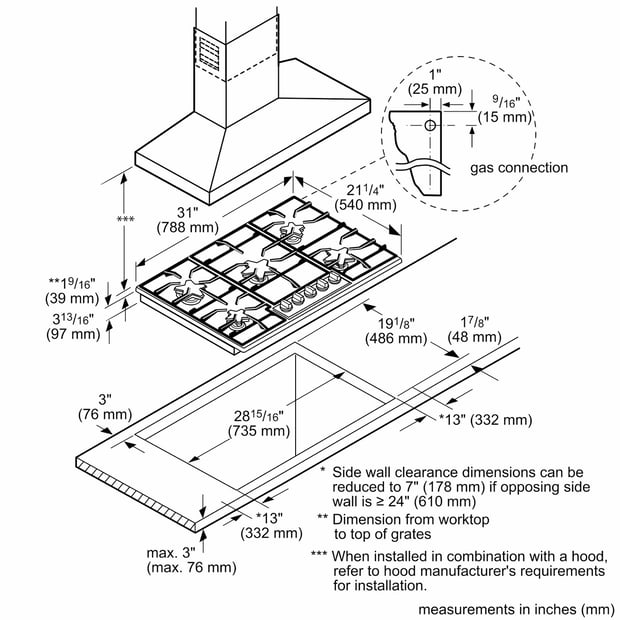 Thermador 30 inch Gas Cooktop