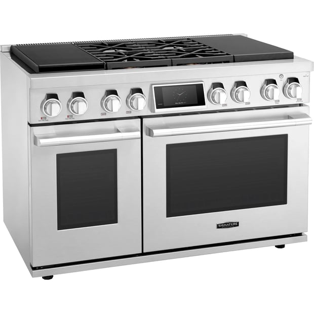 Signature Kitchen Suite 48 inch Dual-Fuel Pro Double Oven Gas Range with Sous Vide and Induction