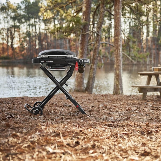Weber Traveler Compact Portable 1 Burner Liquid Propane BBQ Grill