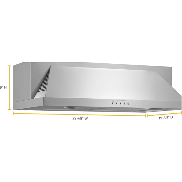 Whirlpool 30 inch 400 CFM Under-Cabinet Ventilation Hoodfan