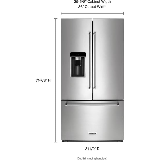 KitchenAid 23.8 cu.ft. Counter-Depth Bottom-Freezer Refrigerator
