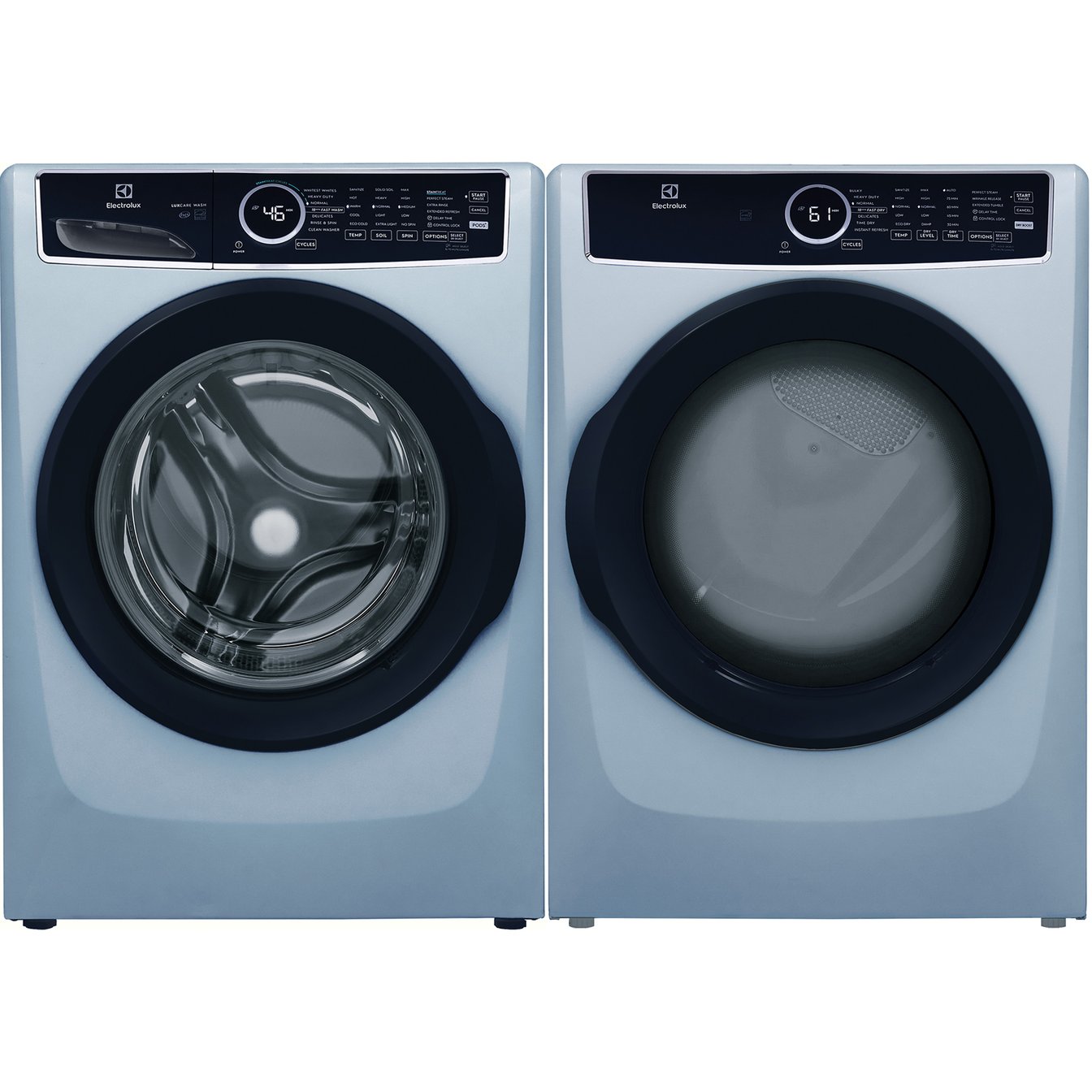 Electrolux 5.2 cu.ft. Stackable Front Load Steam Washer and 8.0 cu.ft. Stackable Steam Vented Gas Dryer