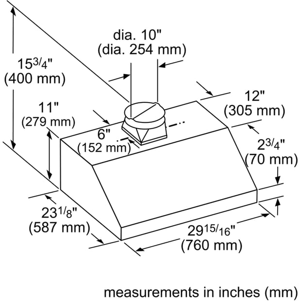 Thermador 30 inch 600 CFM Under-Cabinet Hoodfan