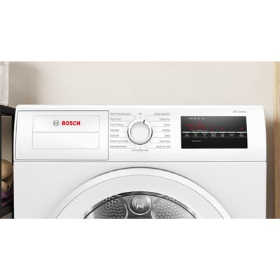 Bosch White 300 Series 2.2 cu.ft. Stackable Front Load Washer and 4.0 cu.ft. Stackable Condensation Dryer
