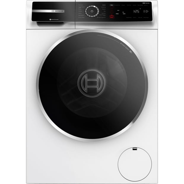 Bosch White 500 Series 2.4 cu.ft. Stackable Front Load Washer and 4.0 cu.ft. Heat Pump Dryer