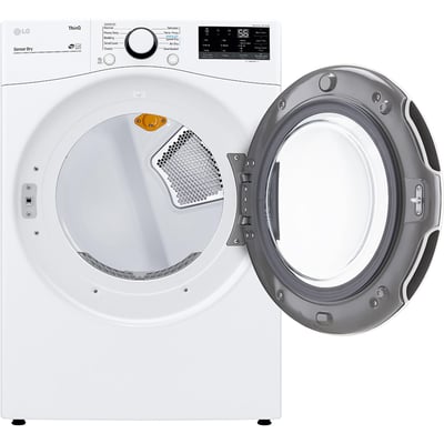 LG White 5.2 cu.ft. Stackable Front Load Steam Washer and 7.4 cu.ft. Vented Gas Dryer