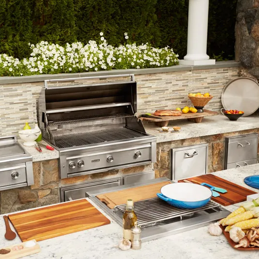 built-in bbq outdoor kitchen grilling outside trail appliances custom sized durable bbq