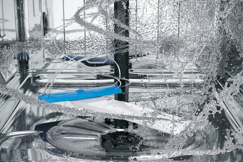 Dishwasher filling with clean water.